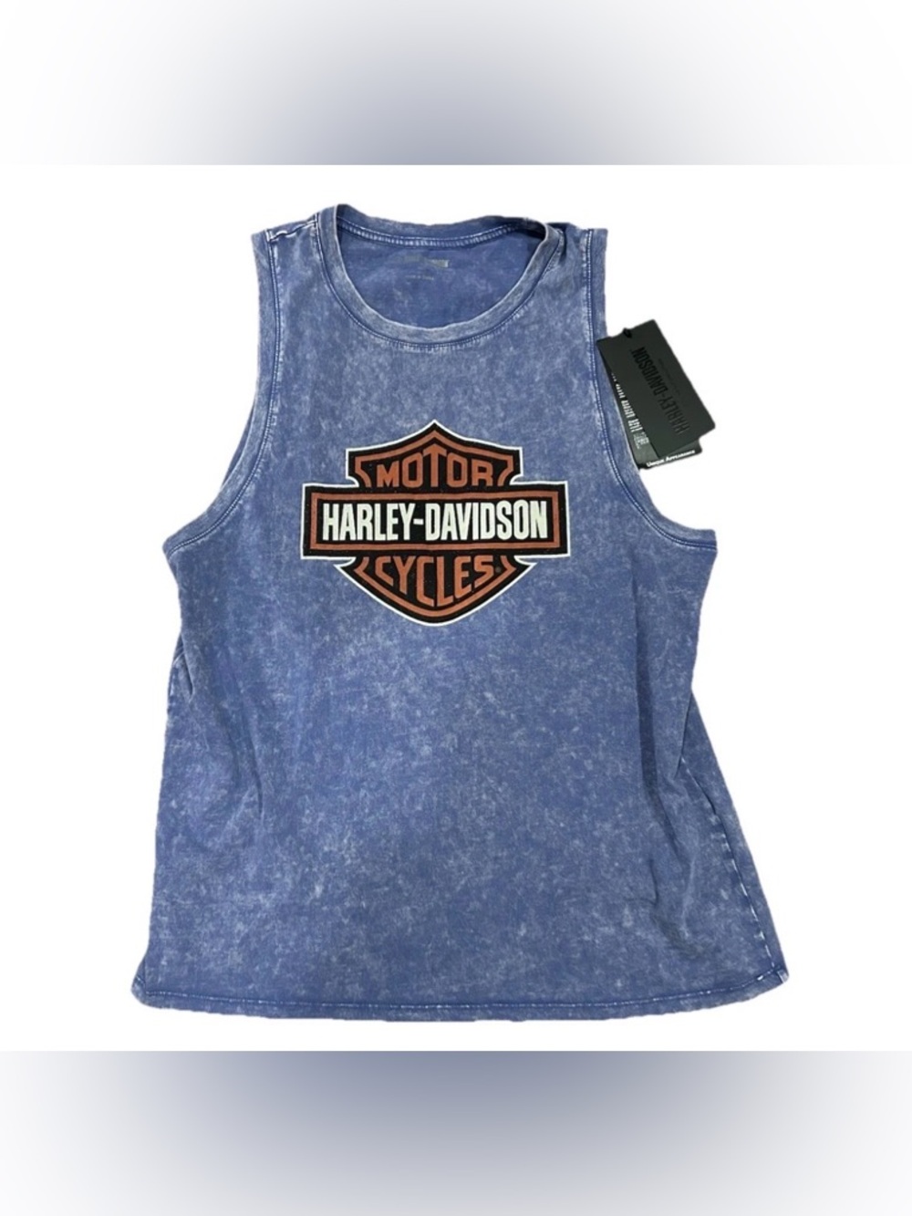 Harley Davidson Tank Knit Blue Mineral Wash Sleeveless T Shirt XL NWT 98210-23VW